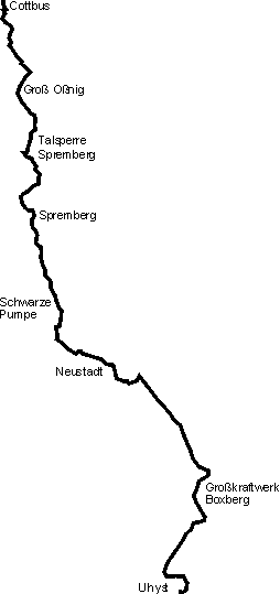 Streckenübersicht Cottbus-Uhyst